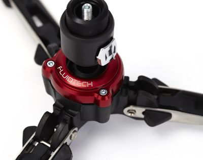 Bazë monopodi Manfrotto FLUIDTECH XPRO, me këmbë palosëse, metal plastike, e zezë me të kuqe