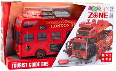 Lodër autobus me dy kate Lean Toys Double Decker, me drita, me zëra, i kuq