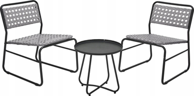Set mobiljesh kopshti Garden Furniture, 2 karrige dhe tavolinë metalike, ngjyrë gri