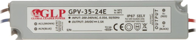 Furnizues LED GLP GPV 35-24E, 35W, 24V DC IP67, gri