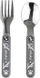 Set takëmesh metal Akuku A0100, lugë me pirun, gri
