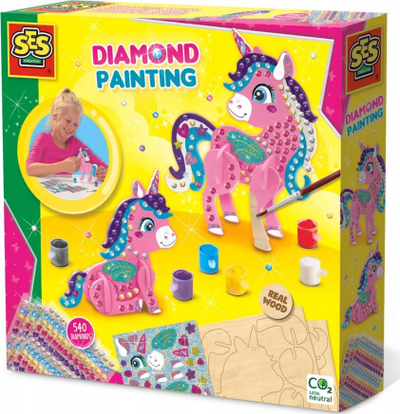 Set artizanal SES Creative Diamond Painting 3D Unicorns, për kalamaj, shumëngjyrësh