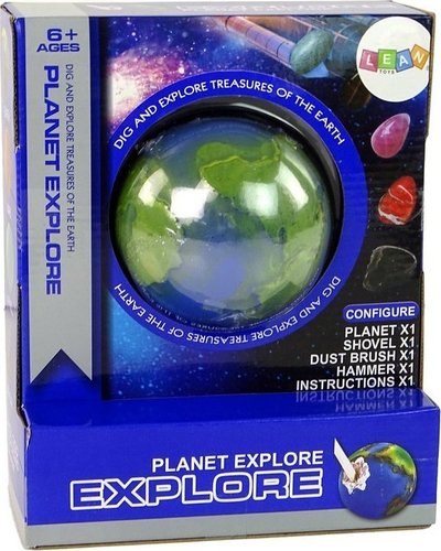 Lodër arkeologjie Leantoys Planet Explore, glob 7 cm, me vegla gërmimi, shumëngjyrësh
