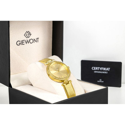 Рачен часовник за жени Giewont Sapphire Gold GW9890-A3, 34mm, аналоген, златен