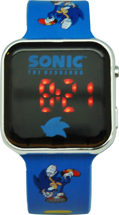 Orë dixhitale për kalamaj Sonic The Hedgehog, LED, me rrip gome, blu