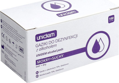 Peceta pastruese Unidem Mokry Suchy, 100 copë, 50 të lagura 50 të thata, të bardha
