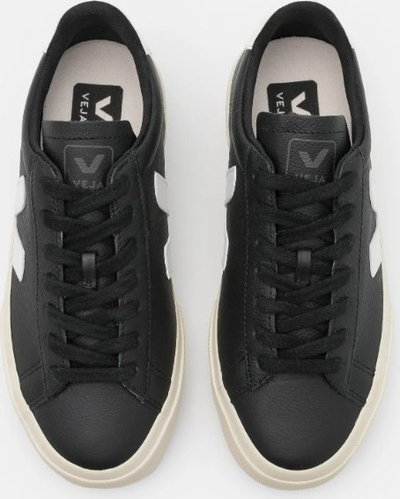 Atlete VEJA Campo Leather, lëkurë natyrale, taban gome, të zeza