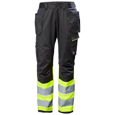 Pantallona pune Helly Hansen UC-ME Construction CL1, hi-vis, reflektues, të verdhë neoni me të zeza