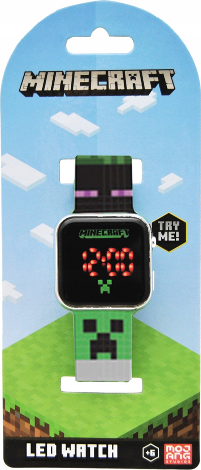 Orë dore Minecraft MIN4165, LED, me kalendar, shumëngjyrëshe