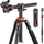 Tripod fotografik K&amp;F Concept T254A4+BH-28L, aliazh alumini dhe magnezi, kthehet në monopod, portokalli metalik
