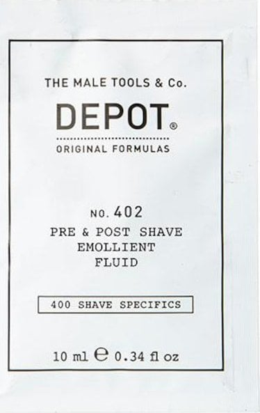 Fluid qetësues para edhe pas rrojes Depot 400 No. 402, me vajra esencialë, 10 ml
