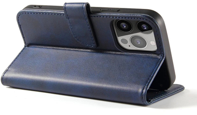 Futrollë PhoneLook Magnetic Folding për Samsung Galaxy S25, lëkurë eko, me xhepa kartash, blu e errët
