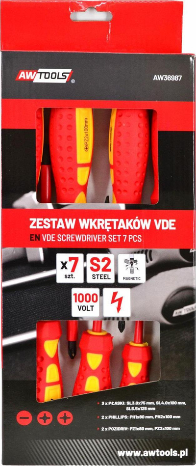 Set kaçavidash të izoluara AWTools VDE S2, 7 copë, deri 1000V