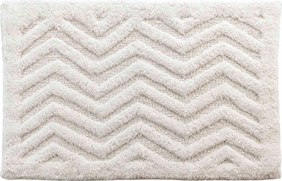 Tapet banjoje Douceur D'Intérieur Angelis, 50 x 80 cm, pambuk jacquard, i bardhë