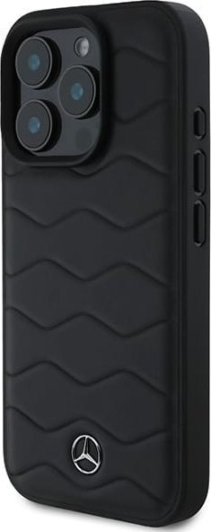 Mbrojtëse telefoni Mercedes-Benz Waves për iPhone 16 Pro, lëkurë, 6.3\", e zezë
