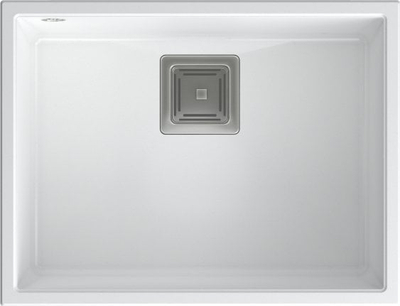 Lavaman kuzhine Quadron DAVID 50 GraniteQ, montim nën banak, snow white me pjesë çeliku