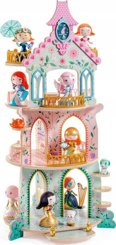 Kulla lodër Djeco Arty Toys Ze Princess Tower, 51 cm, shumëngjyrëshe
