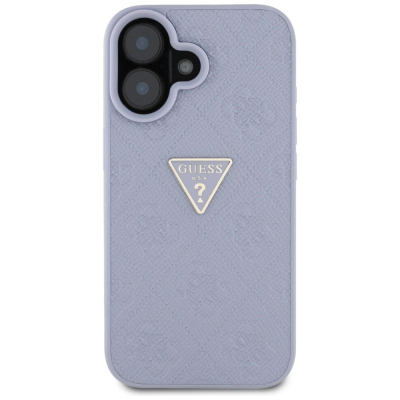 Kllëf telefoni Guess Metal Logo për iPhone 16, TPU, motiv 4G, vjollcë