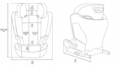 Sedilje makine MoMi MEI, Isofix i-Size, 100–150 cm, gri