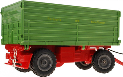 Lodër traktor me telekomandë Shuchuang Farm Tractor, 1:28, me rimorkio, jeshil