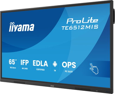 Ekran interaktiv Iiyama TE6512MIS-B4AG, 65\", 4K UHD, Wi‑Fi, i zi