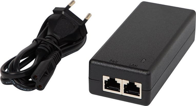 Injektor PoE pa markë, 15W, 10/100/1000 Mbps, i zi
