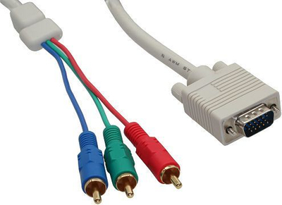 Kabllo video InLine VGA në RCA x3, 2m, e bardhë