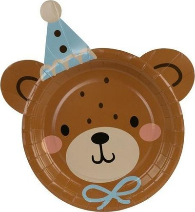 Pjata të disponueshme Partydeco Bear, set 6 copë, shumëngjyrëshe