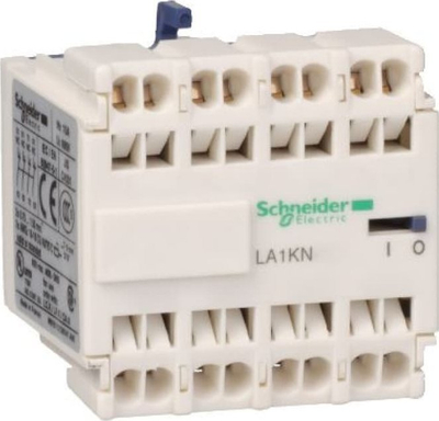 Kontakti ndihmës Schneider Electric LA1KN403 TeSys K, 4 NO, 10A 690V AC, i bardhë