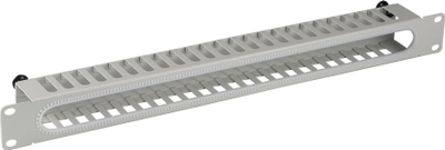 Panel për kabllo EFB 19", 1U, me kapak, gri RAL7035