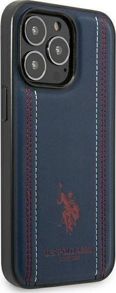 Futrollë US Polo për iPhone 14 Pro 6.1", lëkurë sintetike, blu marinë