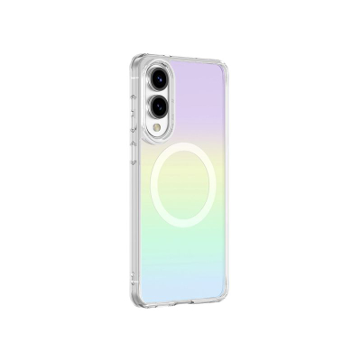 Mbrojtëse telefoni Amazingthing Minimal Mag për Samsung Galaxy S25 Edge, unazë magnetike, transparente me shkëlqim shumëngjyrësh