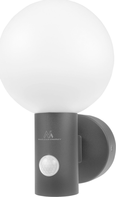 Lampë e jashtme Maclean MCE515, LED 15W, sensor lëvizjeje PIR, gri