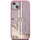Mbrojtëse telefoni Guess Liquid Glitter Gold Stripes për iPhone 15 Plus 14 Plus 6.7", plastike, rozë