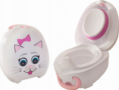 Ulëse tualeti për kalamaj My Carry Potty Kitty Cat, portative, që s’rrjedh, e bardhë