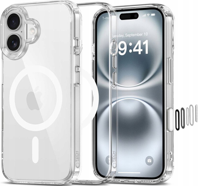 Mbulesë telefoni Tech-protect Flexair Hybrid CC MagSafe, për iPhone 16, transparente