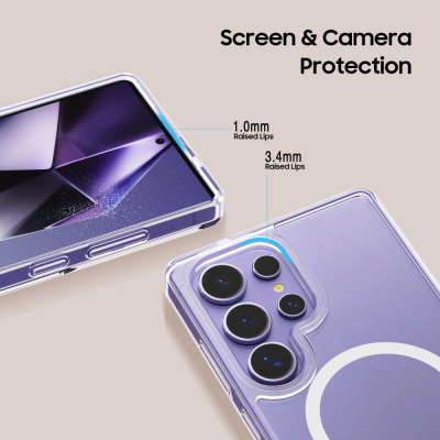 Mbulesë telefoni Tech-Protect FlexAir Hybrid MagSafe për Galaxy S25 Ultra, transparente, kundër goditjeve