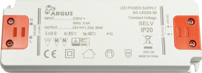 Driver LED Inter-Tech LED24-30, 30W, 1.25A, i bardhë