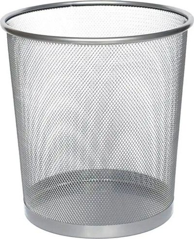 Koshi për letra Zeller Mesh, 12L, metalik, argjendtë
