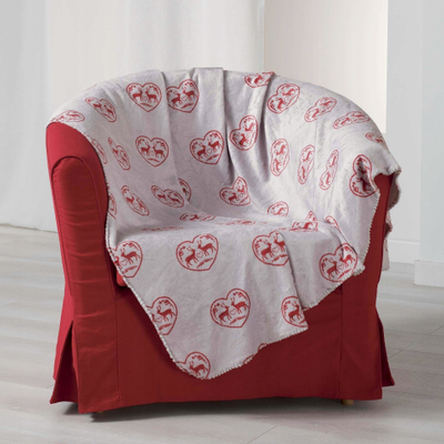 Batanie flanel Douceur D'intérieur Edelweiss, 125 x 150 cm, me print, antracit