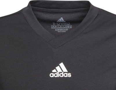 Bluzë sportive për kalamaj adidas Team Base Tee Jr GN5710, me mëngë t’gjata, AeroReady, e zezë