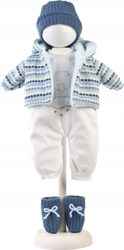 Set veshjesh për kukulla Llorens Elephant Blue, 40-42 cm, 5 pjesë, blu