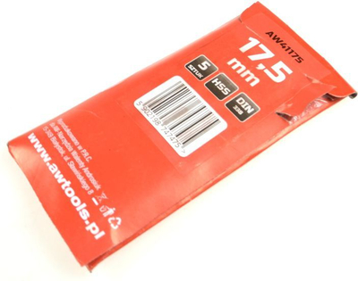 Shpuese metalike AWTools HSS cilindrike, 17.5 mm