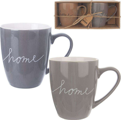Set filxhanësh Orion HOME, 2 copë, porcelan, 380 ml, gri dhe bezhë