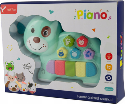 Lodër muzikore Doggy Piano MIX Maksik, formë qenushi, për kalamaj, shumëngjyrëshe