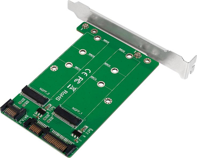 Adapter i brendshëm LogiLink PC0086, 2x M.2 SATA, 2x SATA, jeshil