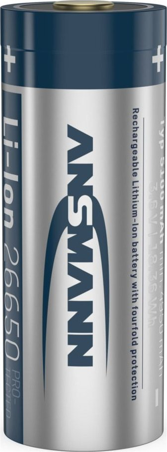 Bateri e rikarikueshme Ansmann Li Ion 26650 1307 0012, 5100mAh, 3.6V, me Micro USB