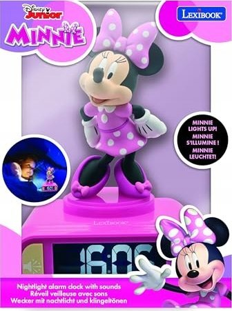 Orë me zile Lexibook Minnie Mouse, dritë 3D, ekran digjital, rozë