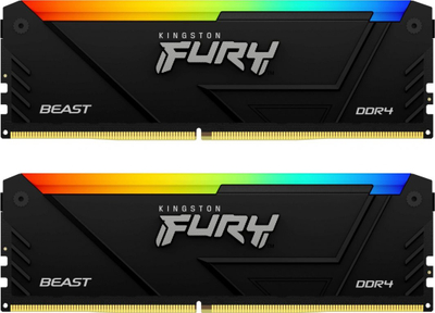 Memorie Kingston Fury Beast RGB, DDR4, 16 GB, 2666 MHz, CL16, KF426C16BB2AK2/16