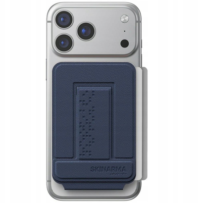 Mbajtëse magnetike kartash SkinArma Axis, tripod i palosshëm, për MagSafe, blu navy